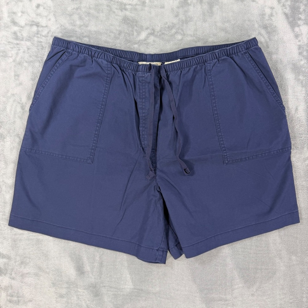 New LL Bean Shorts Women's Size XL Navy Blue Cotton Drawstring